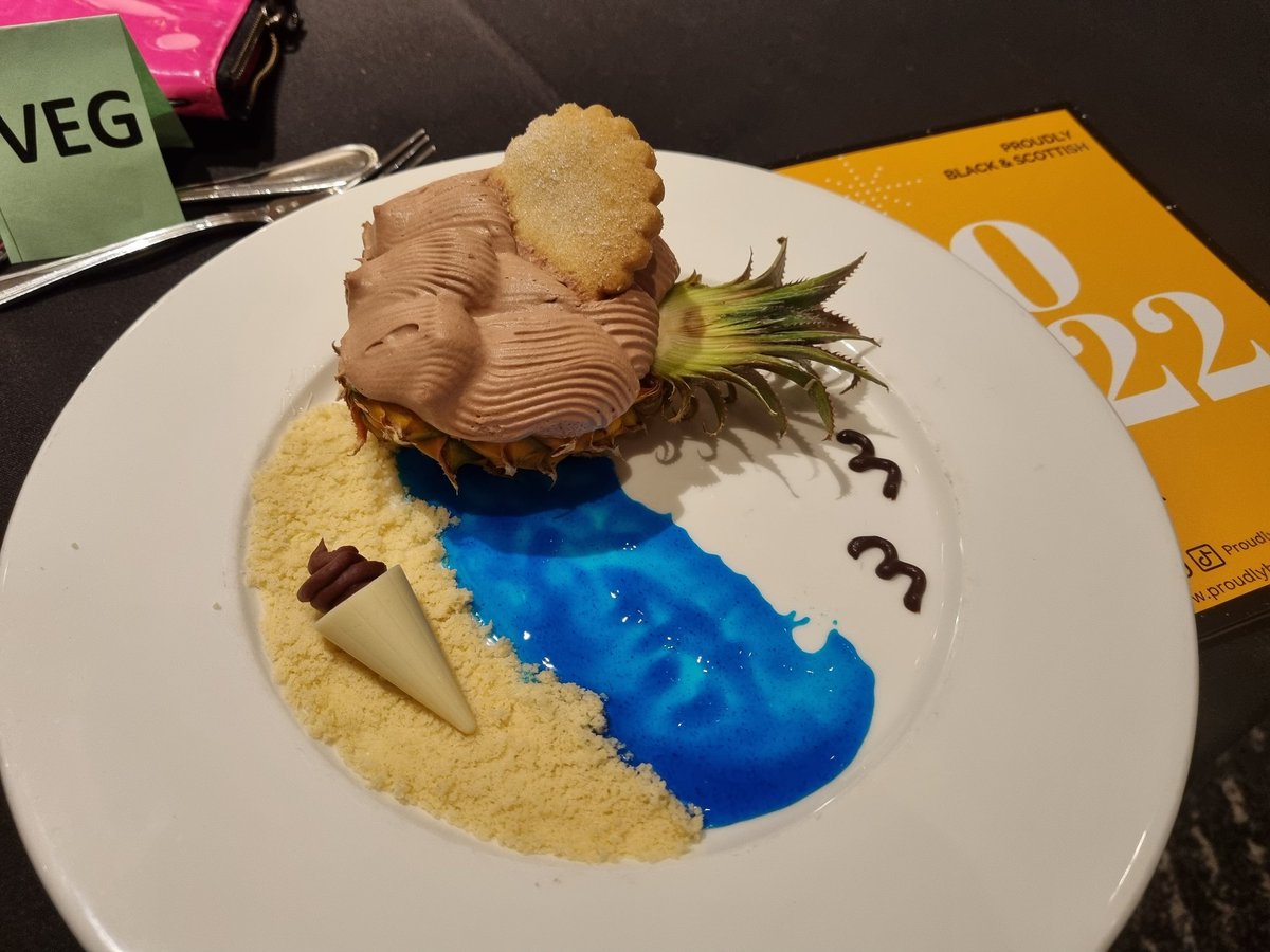 emfly's tweet photo. Cannot confirm or deny if I was caught out munching the beautiful dessert when I was invited up to present some awards at the Proudly Black n Scottish Awards tonight #TooDelicious @Firstport https://t.co/2uS8OOObh0