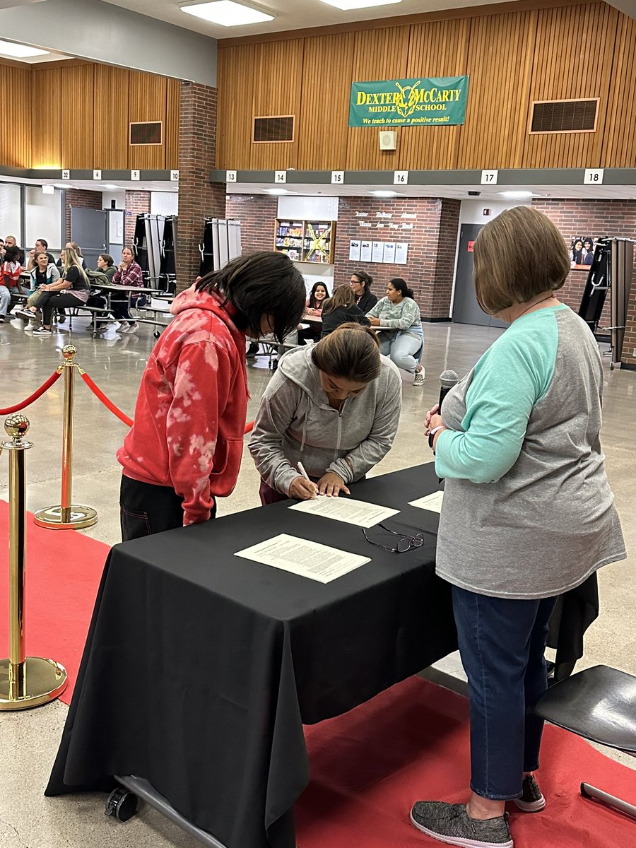 <a href="/DMMShornets/">Dexter McCarty MS</a> AVID Contract signing night! Big shout out to these students and their families for their commitment to academic excellence. <a href="/AVID4College/">AVID</a>