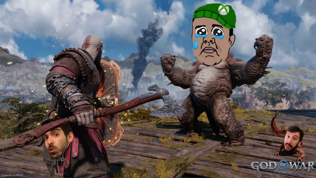 BastianPSG's tweet photo. 👀🔥ADELANTO (SIN SPOILER) DE UN NUEVO ENEMIGO EN GOW RAGNAROK👀🔥

Kratos se enfrenta al "acosador" moztró Nestur Lloronier 
Ahí lo vemos a punto usar su ataque Telcelgrowl 🤣🤣🤣 https://t.co/Im9uQw5Euw