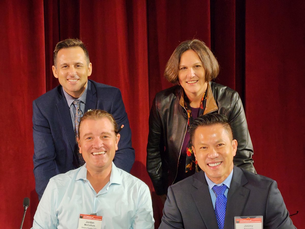 iamJimmyWIN's tweet photo. Enjoyed speaking today at 2022 Institute on #Entertainment Law & Business by @USCGouldCLE + @BHBA. #Metaverse talk with @E_Liz_DC-CEO @XRAssociation; @Jordan_McCollum-VP, Legal @Meta Reality Labs; @Cloyd360-CEO @Worldwide_XR
Good to see my law school & many friends
#USCLawEnt https://t.co/kzJBgnvaLa
