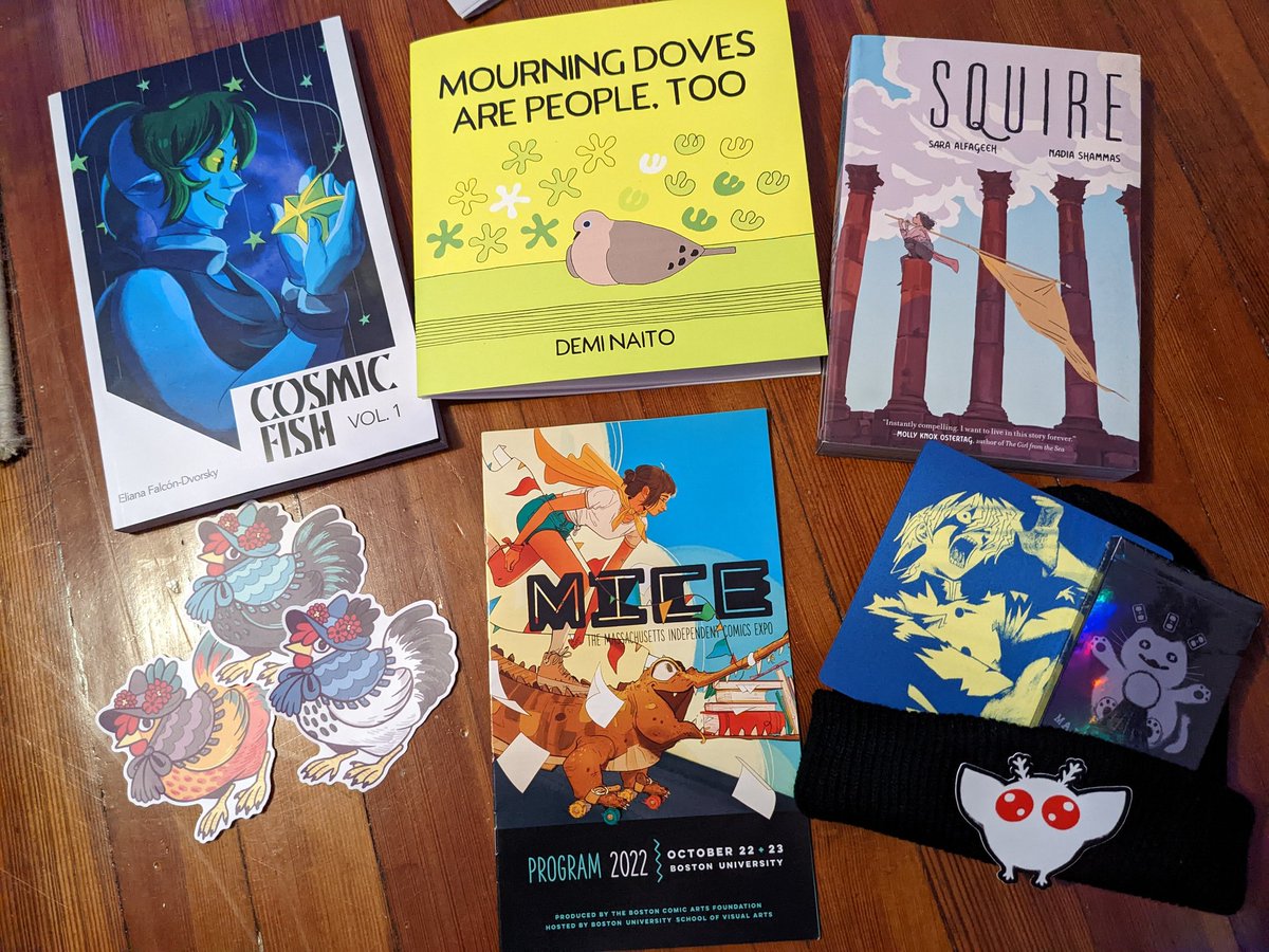 Had a great time! Can't wait for next year! <a href="/MassMICE/">Massachusetts Independent Comics Expo</a> <a href="/CosmicFishes/">Cosmic Fish - ⭐ Webcomic ⭐</a> <a href="/DemiNaito/">Demi Naito</a> <a href="/SaraAlfageeh/">Sara Alfageeh</a> @nickeldoodle <a href="/MadelineRupert/">madelinerupert</a>