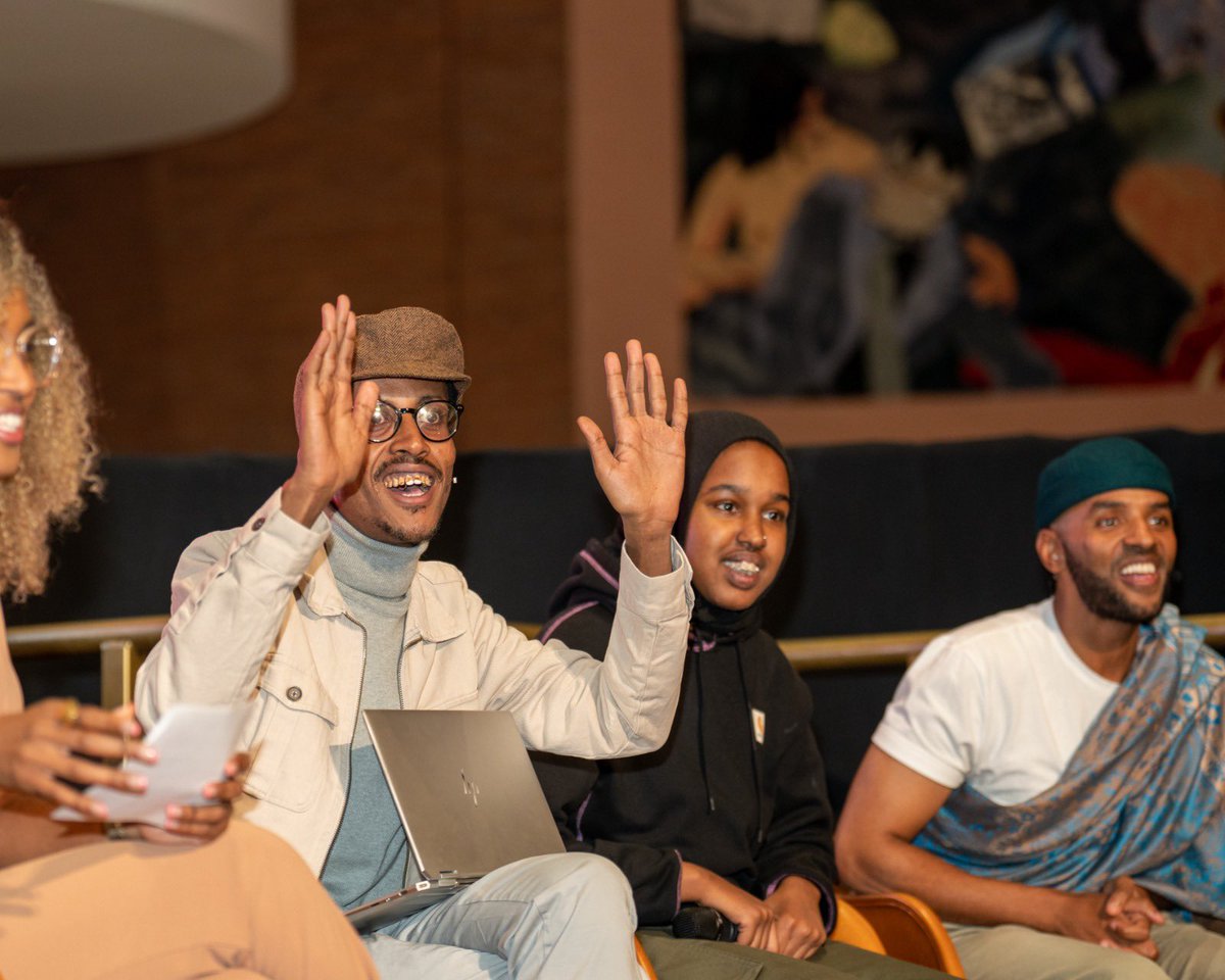 SomaliWeekFest's tweet photo. Our launch night at the @britishlibrary for the 14th @KaydSomaliArts Somali Week festival as part British Black History . Beautiful beautiful melanin #SWF22  #BHM #London 
Thank you to our supporters , funders , friends , family and volunteers for making this all possible ❤️ https://t.co/MMi0t99Ajn