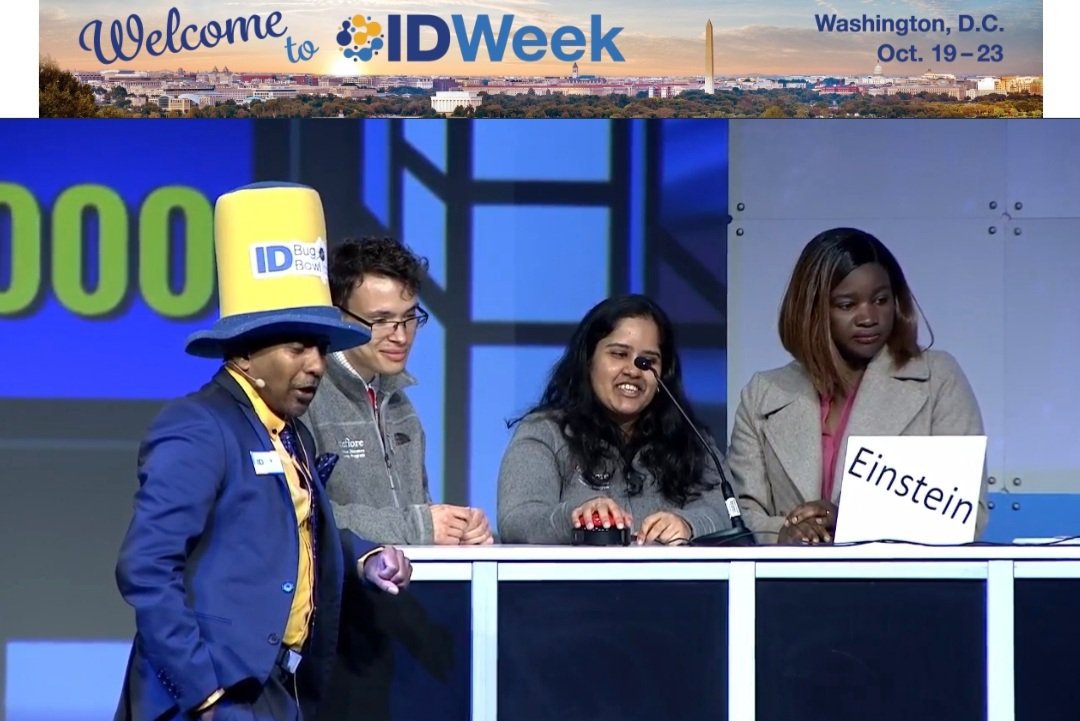 id_peds's tweet photo. ID Bug 🐛Bowl🥣: Congrats!!👏 to the amazing  Drs. Jared Coe, Neeraja Swaminathan, &amp; Rita Igwilo who proudly represented Montefiore w/ great tenacity. We are so proud of you &amp; inspired by your great sportsmanship. #IDweek2022 #goals @CoeJared @RitaIgwilo @PriyaNori @MontefioreID https://t.co/p92o0vkcmT