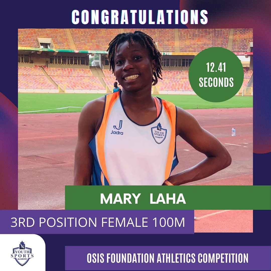 Congratulations to our female athletes as they came first, second and third position in the female 100m race at the Osis foundation athletics competition.

They also came second in the female 400m relay.

We celebrate our girls 👏👏👏

#sport #athletics #nigeria #abuja #Lagos