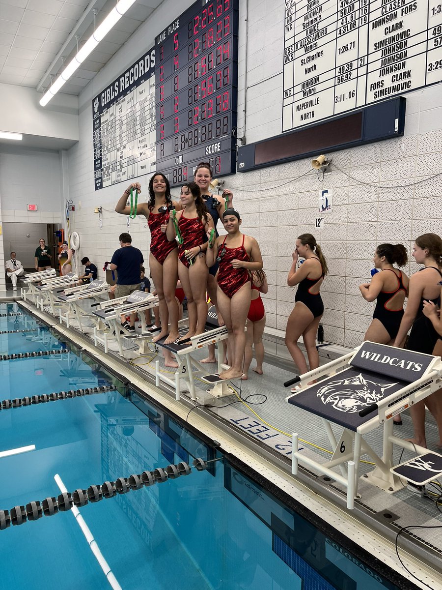 Thanks <a href="/wcswimming/">West Chicago Co-op Swimming</a> for a great meet! Showing off some hardware to bring home