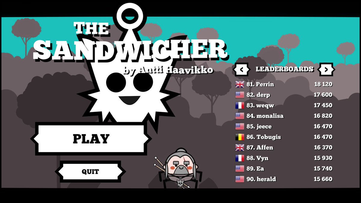github's tweet photo. Congrats to @anttihaavikko, the latest Ludum Dare competition winner with The Sandwicher—a fun arcade game you can play in your browser ⚔️ 🥪

What’s *your* highest score?

Play: https://t.co/56qRfnhbHG
Source: https://t.co/qsU4WxHT7h https://t.co/LdLkuyrmUA