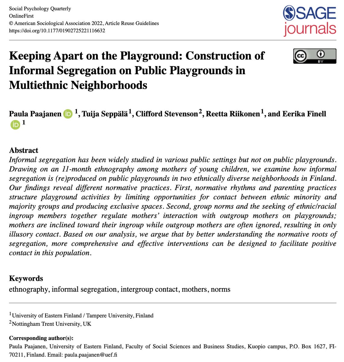 Social Psychology Quarterly tweet media