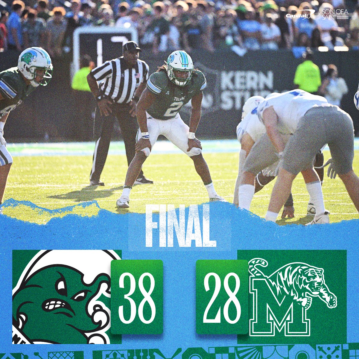 How sweet it is!!! No. 25 Tulane gets the Homecoming victory over Memphis

#RollWave