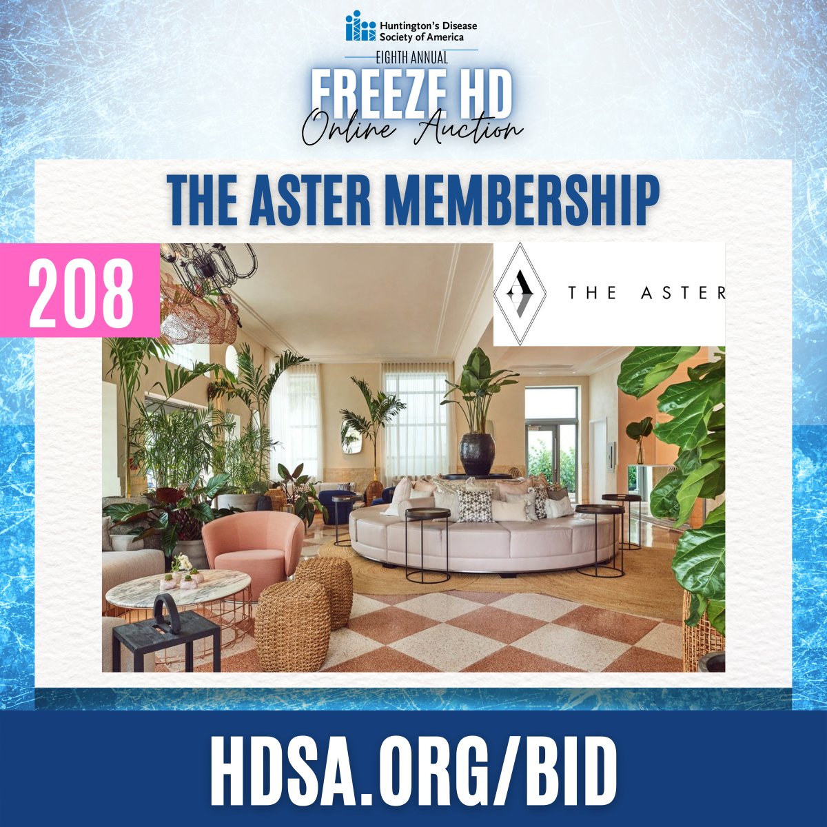 HDSA's tweet photo. NEW #FreezeHD Online Auction ALERT!
Bid on a #TheAster membership and place your bids today at https://t.co/5iiyuLYsRg
#LosAngeles #California #hotel #travel #restaurant #vacation #hotels #holiday #love #luxury #resort #HuntingtonsDisease https://t.co/ymXXr3kBqD