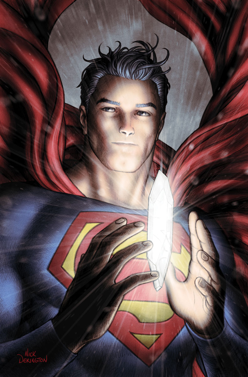 Superman basks in the light of a gifted humanity. My alternate cover for Superman: Space Age #3