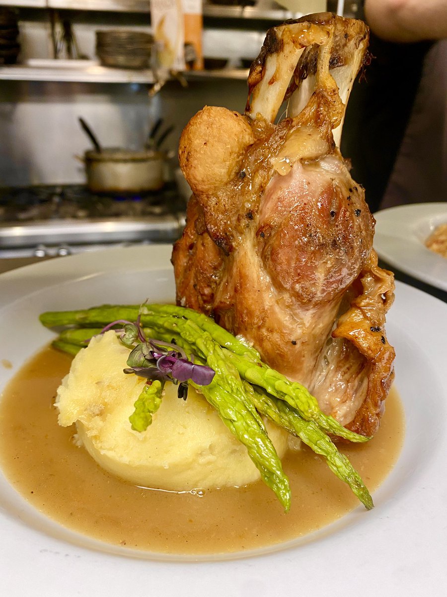 Rosemary and orange Braised Pork Shank, bourbon citrus maple gravy 😍
