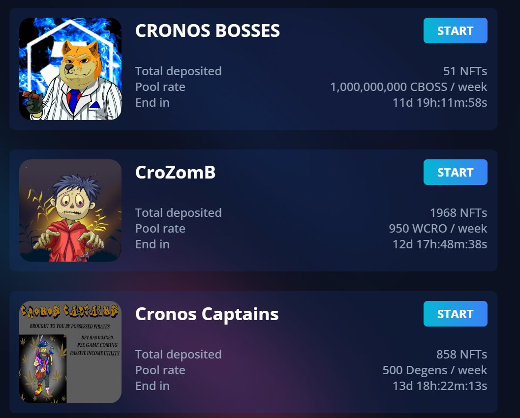 Our staking platform is live!
Get your favorite NFT project on a staking pool today with reward token of your choice!
#cro #crofam #corgigang