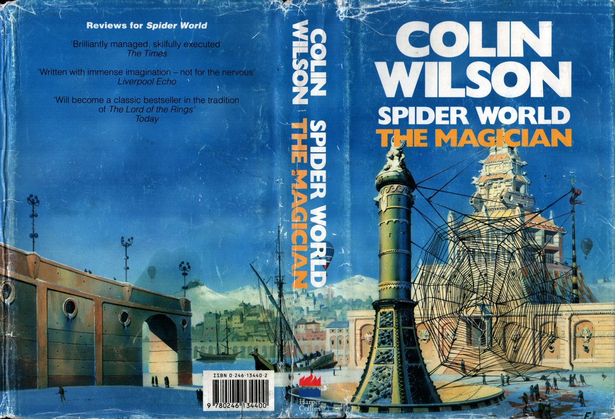 Ranaroth2's tweet photo. Colin Wilson, The Magician, HarperCollinsPublishers, 1992. Cover: Chris Foss. Spider World series no. 3. #BookCover #ColinWilson #ChrisFoss #HarperCollins #magician #SpiderWorld https://t.co/tpnPKImPML