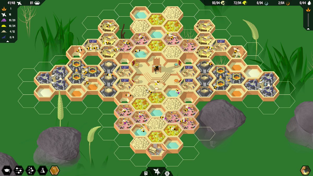 hive_time's tweet photo. It's always a joy to see players' making #HiveTime hives with their own constraints. Here's one from HobDevPerson in the shape of a bee. Very cute! #screenshotsaturday #indiegames https://t.co/rPhfjhJ07o