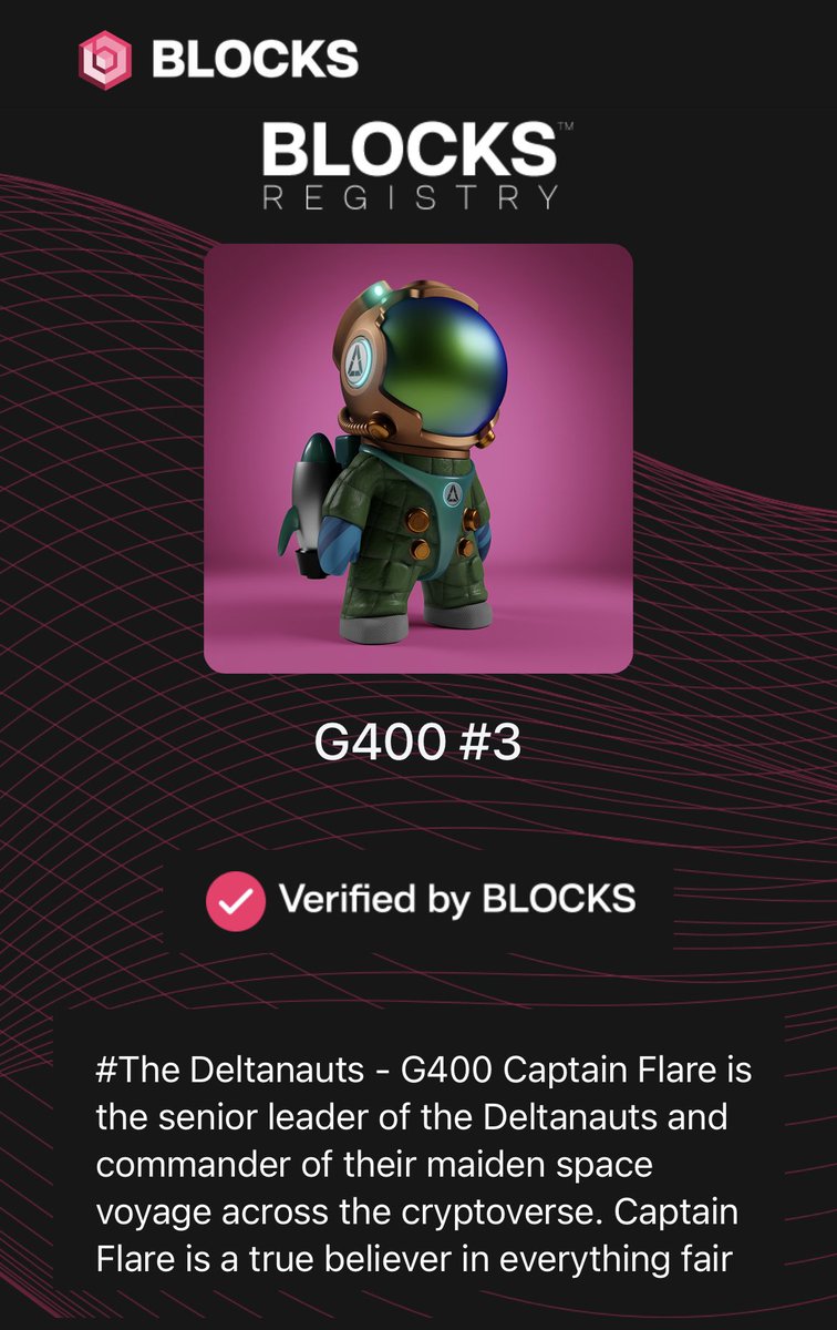 kevinconnor's tweet photo. Love seeing @Delta_Flare as a case study for the $BLOCKS registry!

Once a project is #VerifiedByBlocks the visibility for an authentic #nftcollecton is crystal clear!

No more fake #NFTs being bought as this get scaled up!

#justDAOit #web3 #blockchain https://t.co/Ozjf6Dd1IB