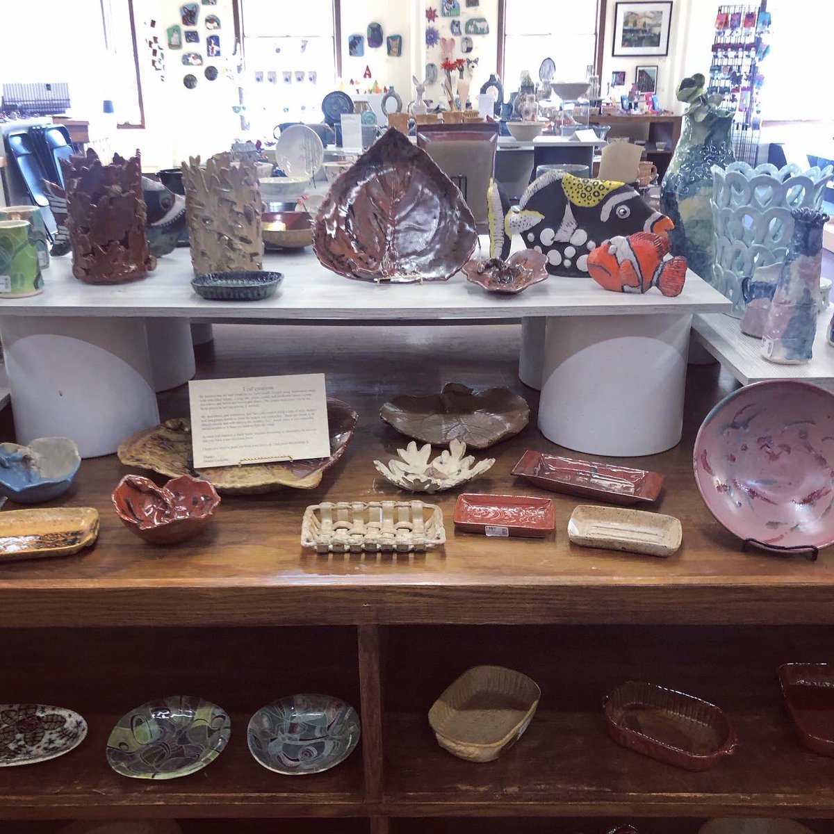 MissGrimsArt's tweet photo. Learned how to crochet & got a couple gorgeous finds at the pottery studio during morning sessions today at the AEM / WAEA Collaborate Conference in #redwing #aem #waea https://t.co/xpU0AEcs99