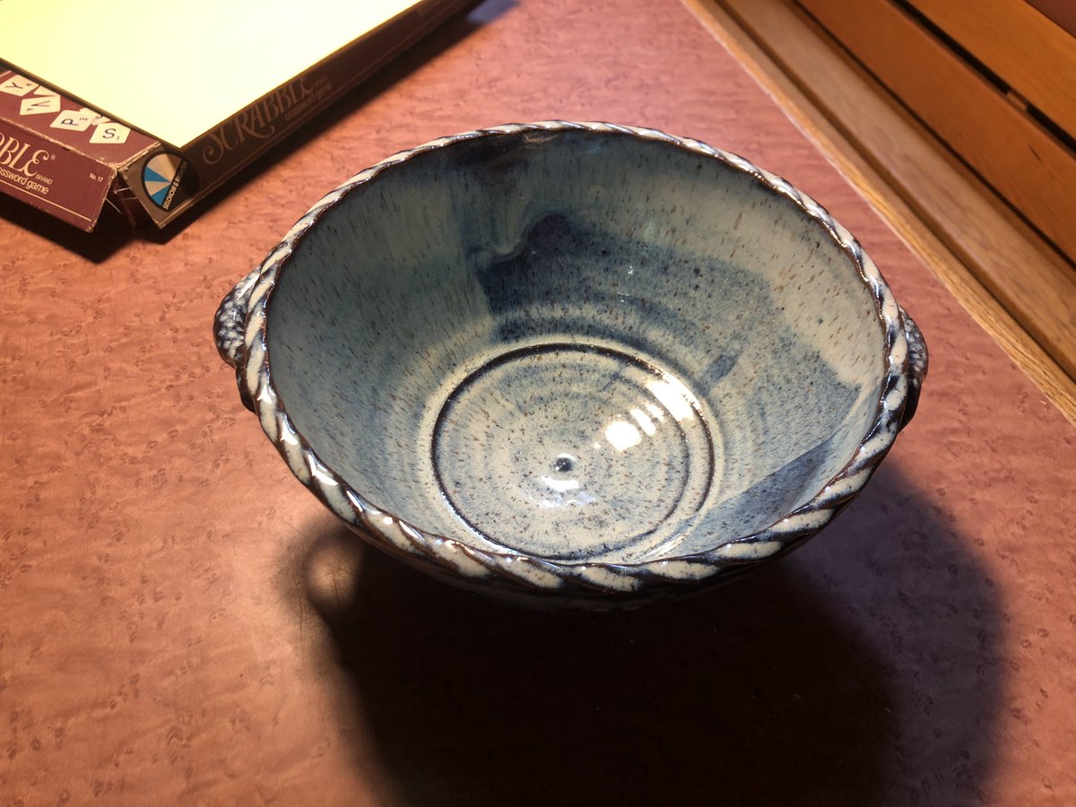MissGrimsArt's tweet photo. Learned how to crochet & got a couple gorgeous finds at the pottery studio during morning sessions today at the AEM / WAEA Collaborate Conference in #redwing #aem #waea https://t.co/xpU0AEcs99