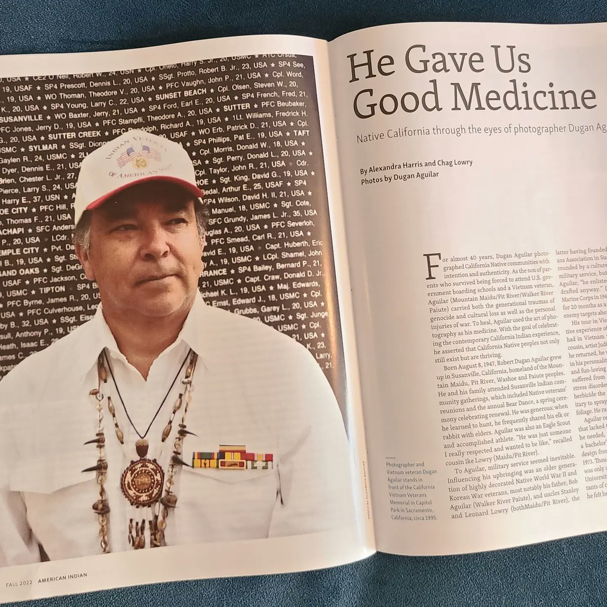 Co-wrote an article on my late cousin Dugan Aguilar's photography and Vietnam War experience for the new issue of the Smithsonian's American Indian magazine. He was of Maidu, Pit River and Walker River Paiute ancestry. <a href="/NDNLit/">Native Lit & Culture</a> <a href="/NCAI1944/">National Congress of American Indians</a> <a href="/NNNnativenews/">National Native News</a> <a href="/PhotogNews/">Photography News</a> <a href="/vietnamwarmem/">Vietnam War Memorial</a>