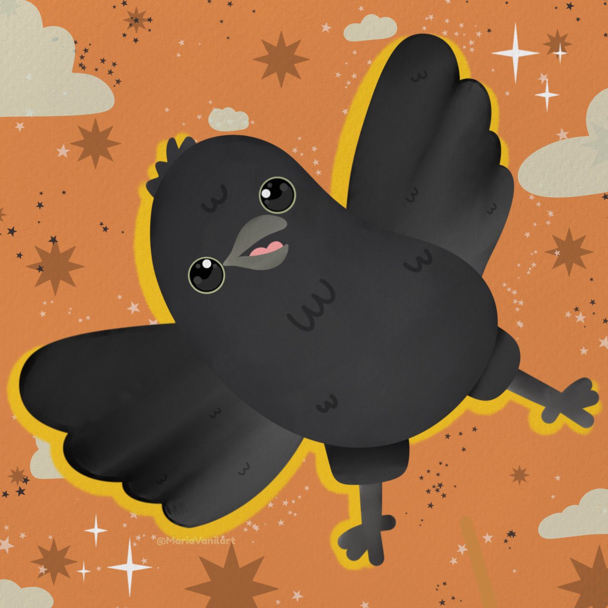 MariaVanilart's tweet photo. ✨🎃 D í a 19 🎃✨

🫧Hoy tocó dejar descansar a Galilea, trayendo a un adorable cuervo de visita🌸 .

#nuevo #ilustración #dibujodigital #ilustracion #cute #lindo #kawaii #ilustraciondigital #adorable #cuervo #Raven https://t.co/sqjXJ5zB3n