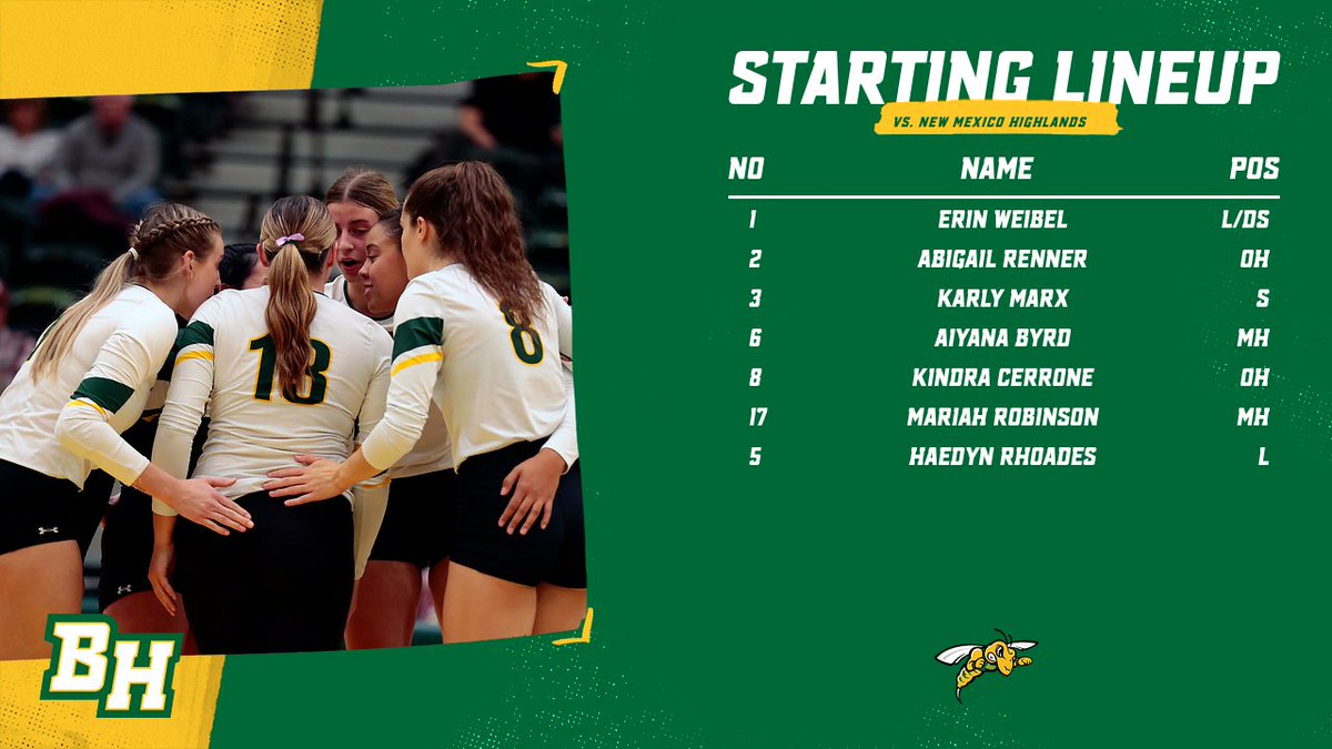 The starting lineup for our match against the Cowgirls!! #ClimbTheHills X #SwarmUp 🐝