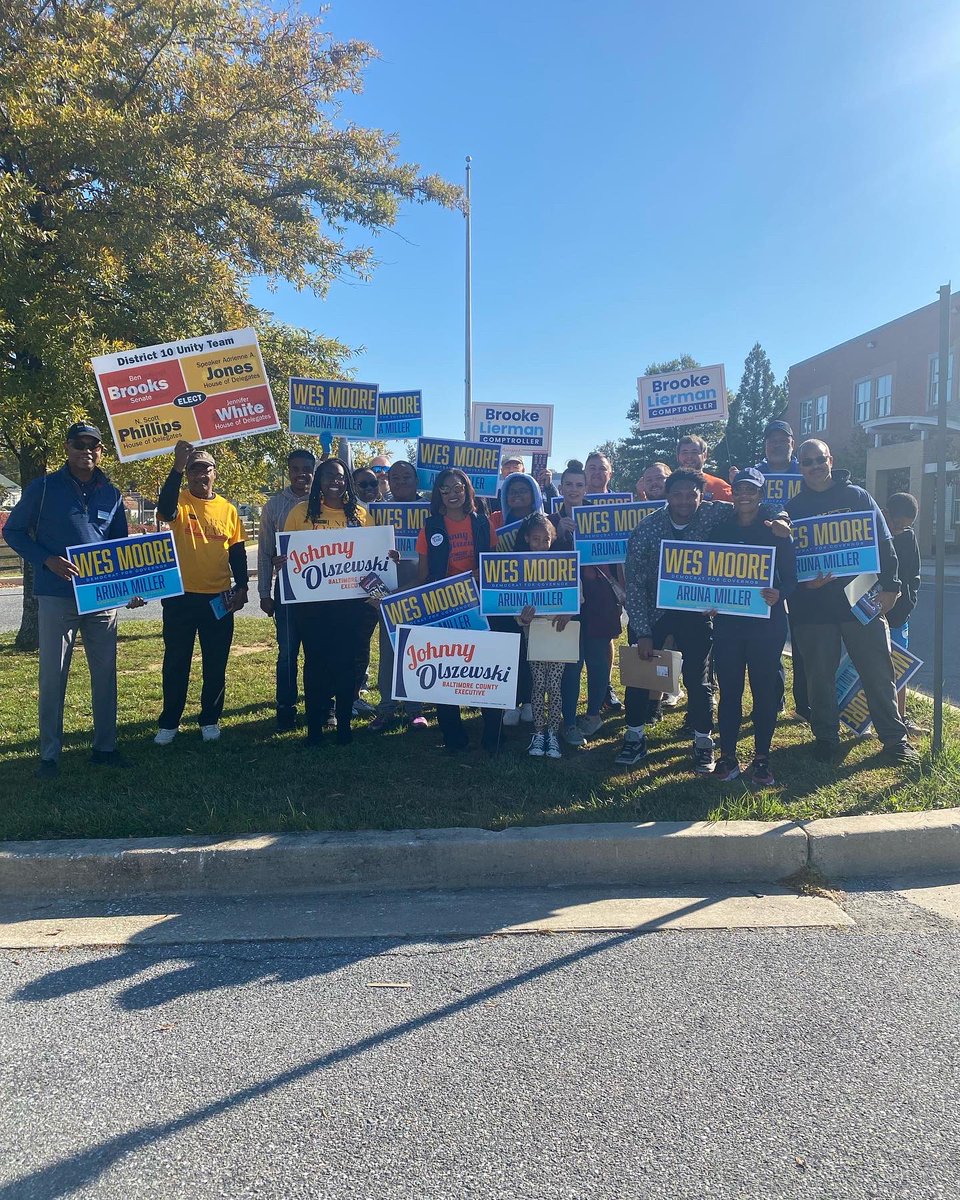 voteforjenwhite's tweet photo. It’s been a great day and we covered a lot of ground! A big THANK YOU to all of our volunteers for joining us today. #AllBluein22 #MooreForMaryland #Brooke4MD #AnthonyBrown #JenForTen #District10UnityTeam https://t.co/OP2jFBSpvf