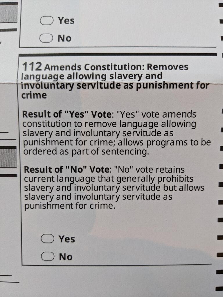 Slavery on my ballot in 2022