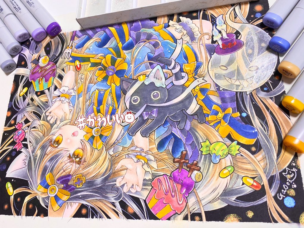 #イラストを4枚貼ると秋風に乗って絵柄を好いてくれる人の元へ届くらしい 届いて欲しいなぁ°˖✧◝(⁰▿⁰)◜✧˖°素敵なご縁がありますように〜( ˊᵕˋ*)♡
