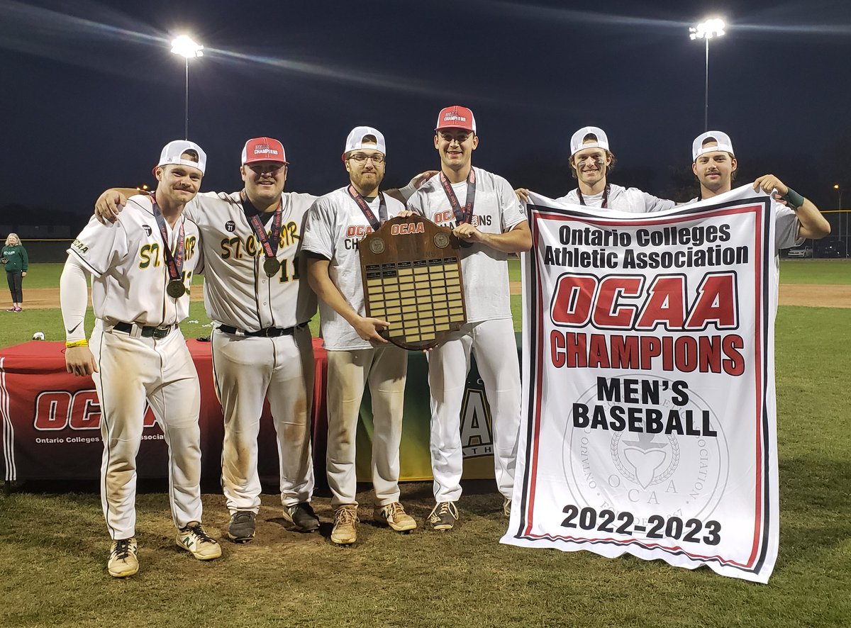 stclairsaints1's tweet photo. #OCAABASE | @stclairsaints1 Men's Baseball make history by winning both Gold Medal round games on the way to @TheOCAA Championship https://t.co/52i9POIX5P