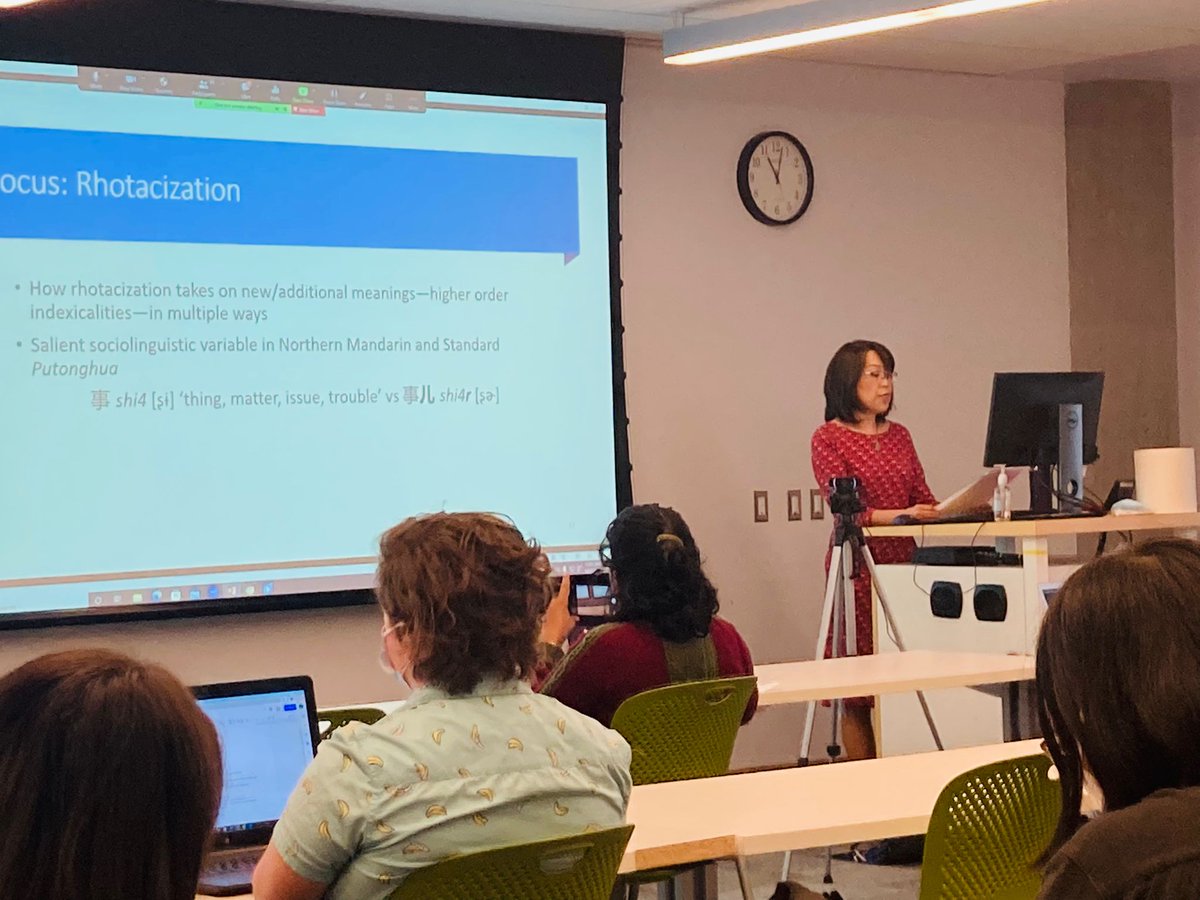 AzLingCircle's tweet photo. The University of Arizona's own Professor Qing Zhang delivering a plenary presentation on "Cooperative production: A multidimensional
approach to social meaning". https://t.co/kCNHK49l51