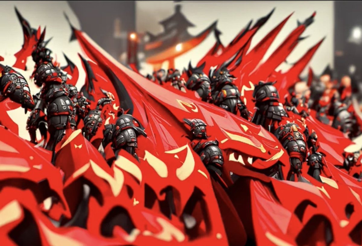 ComradeDice's tweet photo. Day 257 of Ai sessions from @TerraObscuraNFT 🔥

Army of red &amp; black warriors 🤩 https://t.co/hT11GjUSt3