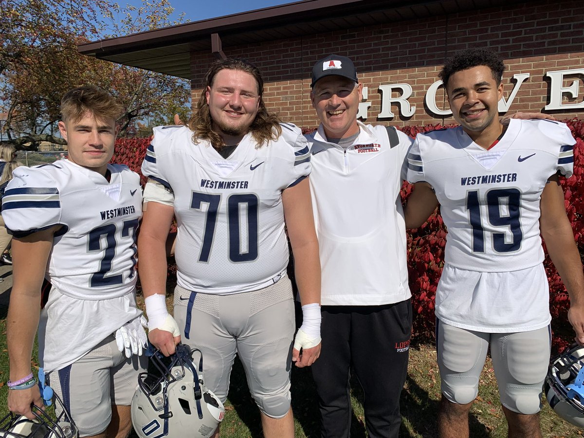 AvonworthFB's tweet photo. Great day at Grove City College with Avonworth alumni Ryan Felter, Andrew Tedesco and Theo Newhouse❗️ https://t.co/N0QyOw0U8W