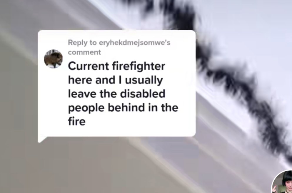 Skysailing21's tweet photo. @LansingFD you tell your fire boys to leave disabled people behind in an emergency?
#BlackAdam #MidnightsTaylorSwift #firedep #abelism https://t.co/PXXejwdeAa