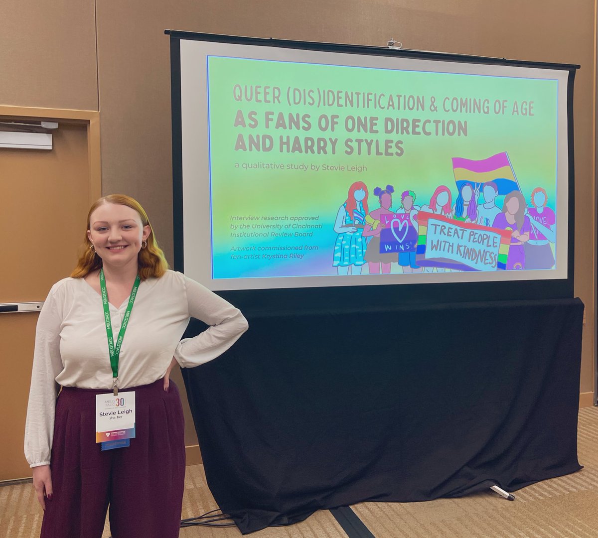 stevaleigh's tweet photo. Today I had the opportunity to lead a workshop based on my research at #MBLGTACC30 ! I presented as part of the “Designing a Queer Future through Media” Track which recognizes media as a tool for gender justice and sexual liberation 🏳️‍🌈 #onedirection #HarryStyles @mblgtacc https://t.co/Xp89DB5ZNp