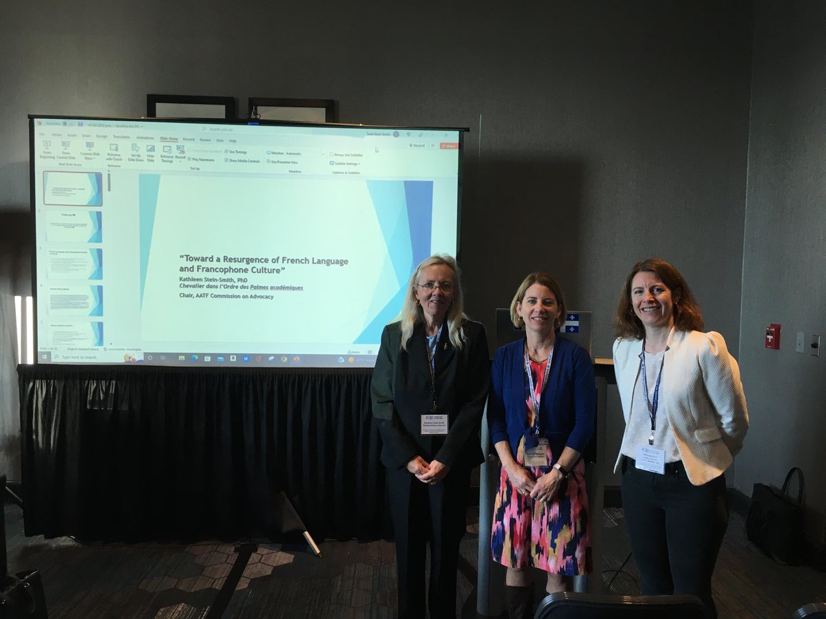 KathySteinSmith's tweet photo. Delighted to present on "The Resurgence of French Language and Francophone Culture in the US" at the ACQS conference in Baltimore today! 🙂 @nousfoundation @knharrington @iciacadie @iciradiocanada @Dr_jparker @dcheramie @DavidVermette @tony_leroi @KeithTse2 @querythepast @NCISorg https://t.co/4Sb3PmOI5t