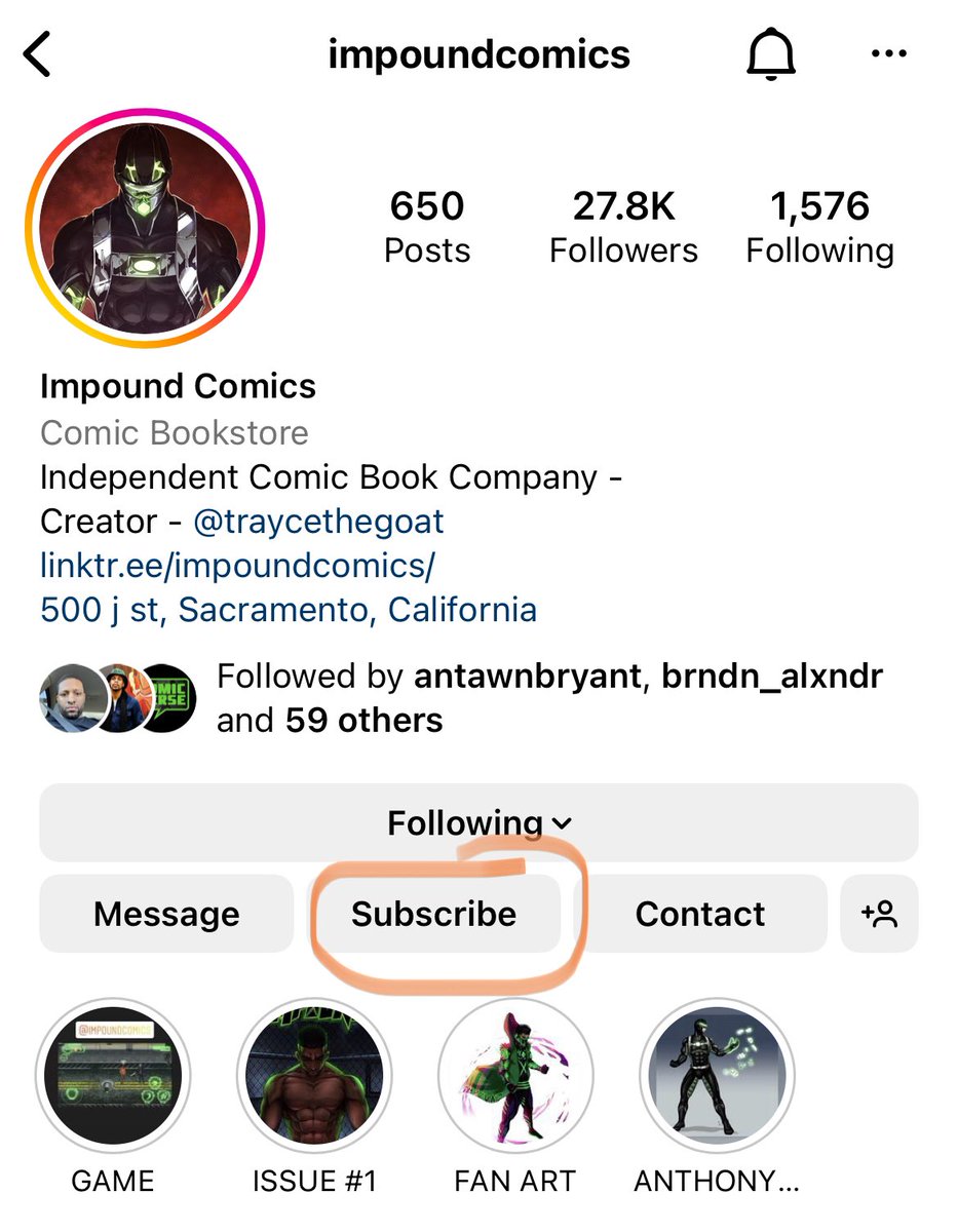 We are asking all supporters of Impound Comics to go to our Instagram and hit the Subscribe button! It’s $1 a month but you receive digital books and exclusive content from Impound Comics, But most of all, you’re supporting our growth 💚🙏🏾 Thank you! instagram.com/impoundcomics