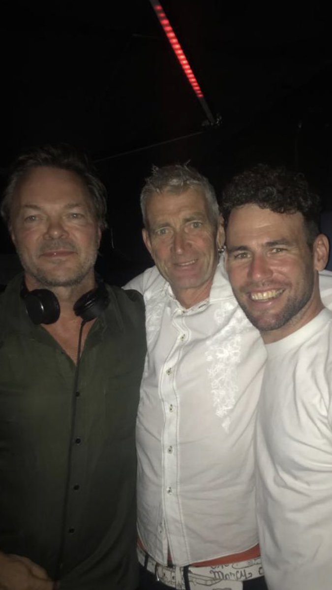 Fun times with two legends ⁦@MarkCavendish⁩ and ⁦@petetong⁩ #ibiza #legends ⁦@LeBlanqTour⁩