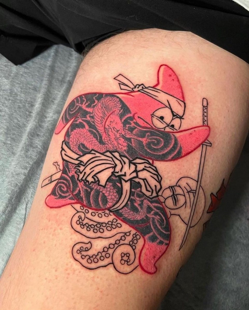 Inkedmag's tweet photo. Samurai Patrick by @jeesayalero on IG https://t.co/67Bk3QbY0N
