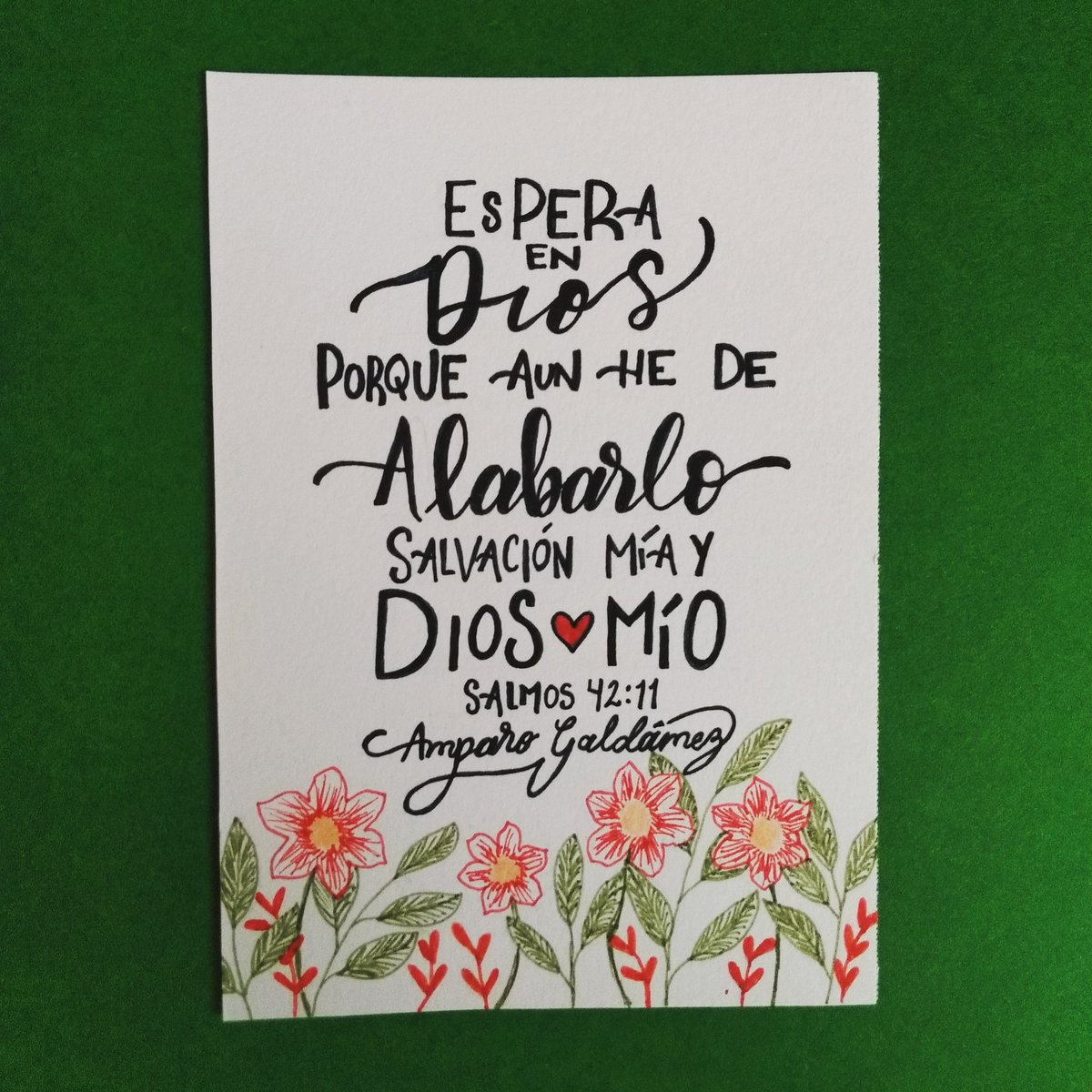 Payi_galdamez's tweet photo. Salmos 42:11 "¿Por qué te abates, oh alma mía, Y por qué te turbas dentro de mí? Espera en Dios; porque aún he de alabarle, Salvación mía y Dios mío."
#30daysofbiblelettering
Día 11
Espera en Dios, agradecele y alabalo ❤️ https://t.co/GATmVHKcdj