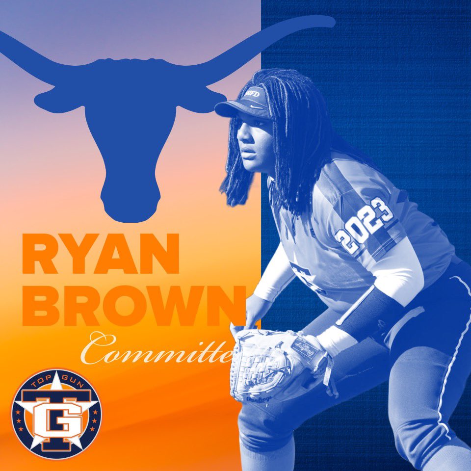 Congratulations to 2023 <a href="/rybrown2504/">Ryan Brown</a> on her commitment to <a href="/TexasSoftball/">Texas Softball</a> - incredible athlete, incredible young lady, and an incredible teammate.  We missed her this weekend, but happy that she found her home in Austin! #tgf <a href="/Los_Stuff/">Carlos Arias</a> <a href="/ExtraInningSB/">EXTRA INNING SOFTBALL</a> <a href="/topgunfastpitch/">Top Gun Fastpitch</a>