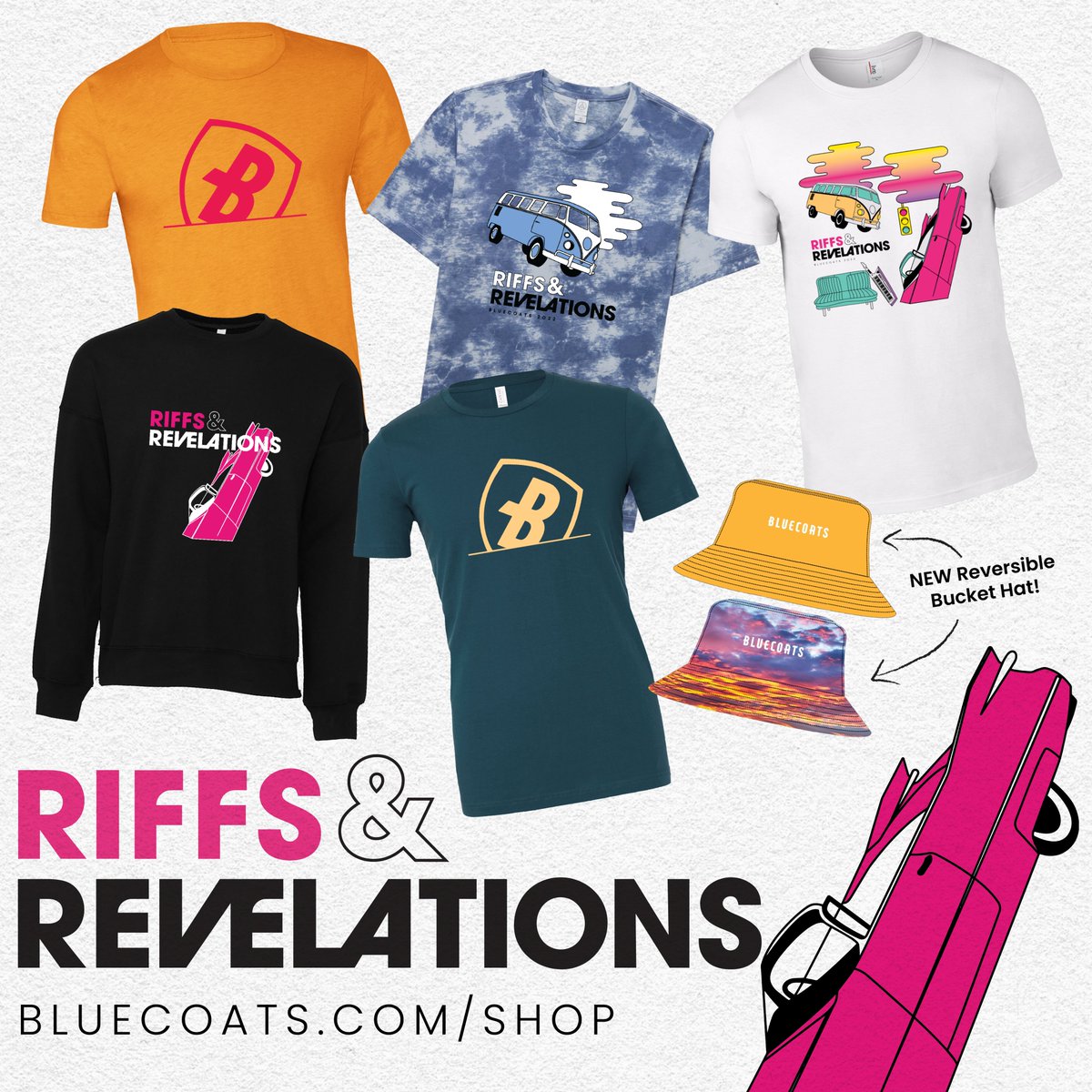 😍SALE AT THE BLUECOATS MARKETPLACE😍 Catch some awesome 2022 looks on sale at the Bluecoats Marketplace, including all Riffs & Revelations Apparel! Fill your cart with all your favorites at bluecoats.com/shop