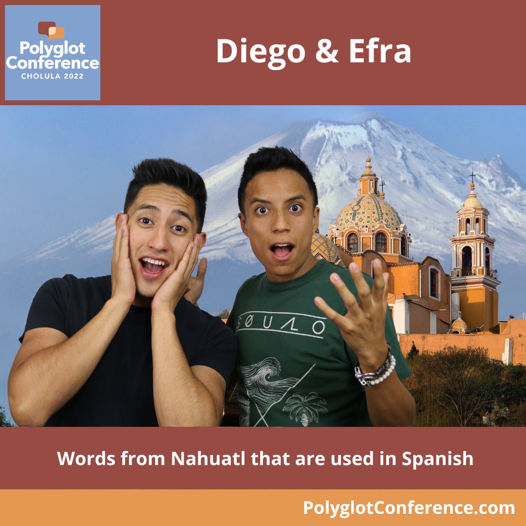 polyglot_confer's tweet photo. Join Diego &amp; Efra and the rest of us live in Mexico from 28-30 October for Polyglot Conference Cholula 2022! 

Grab your ticket now!

https://t.co/PmNMjEaBtK

#PolyglotConference 
#Nahuatl22
#LangTwt https://t.co/zs94of42AB