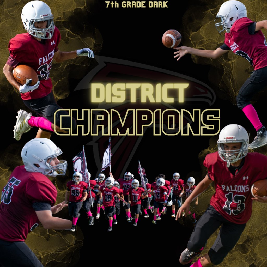 fossumfalconms1's tweet photo. CONGRATULATIONS to our 7th grade dark team with Coach Chavez  and Coach Serrano.  Our falcons won the district title with their win vs Richards Middle School.  We are so very proud of our athletes for showing that hard work pays off! Go Falcons! #fossumfalcons #mcallenisd https://t.co/mxQtAIexam
