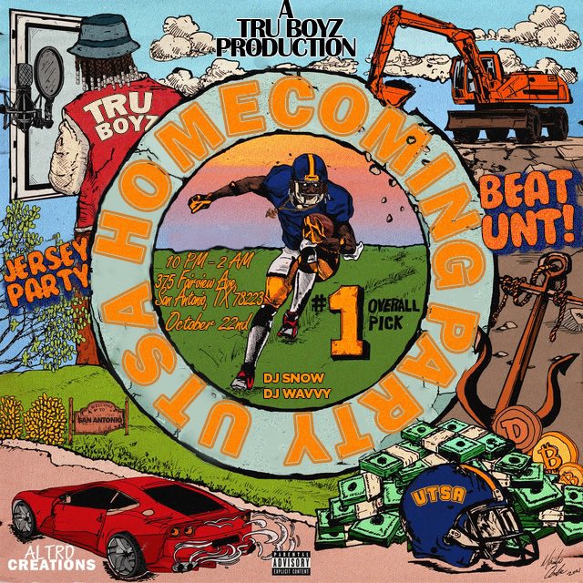 🚨Rules and Regulations for The OFFICIAL #UTSAHC2k22 AFTERPARTY 🚨 

NO SMOKING inside the venue outside is fine 

DO NOT crowd the drive way, parking is located in the back (video down below) 

PAYMENT AT THE DOOR (cashapp or cash ONLY )

(1/2) 375 FAIRVIEW AVE SATX, 78223 📍