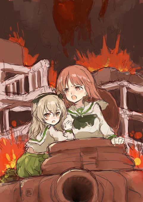 #西住みほ生誕祭2022 西住殿誕生日で #ガルパン10周年 ということでハードな戦車道を。 #Sketchドロー  https://t.co/MZ0hzB4qli 