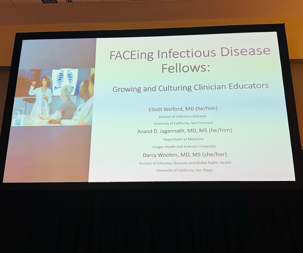 Darcy_ID_doc's tweet photo. And finally, @ewelford gave a GREAT oral abstract on the Fellow-As-Clinician-Educator @UCSDHealth. Shout out to @AnandJag1, @ericalinMD and the #UCSD #MedEd team for making all of this possible https://t.co/iYkXABn2Zu