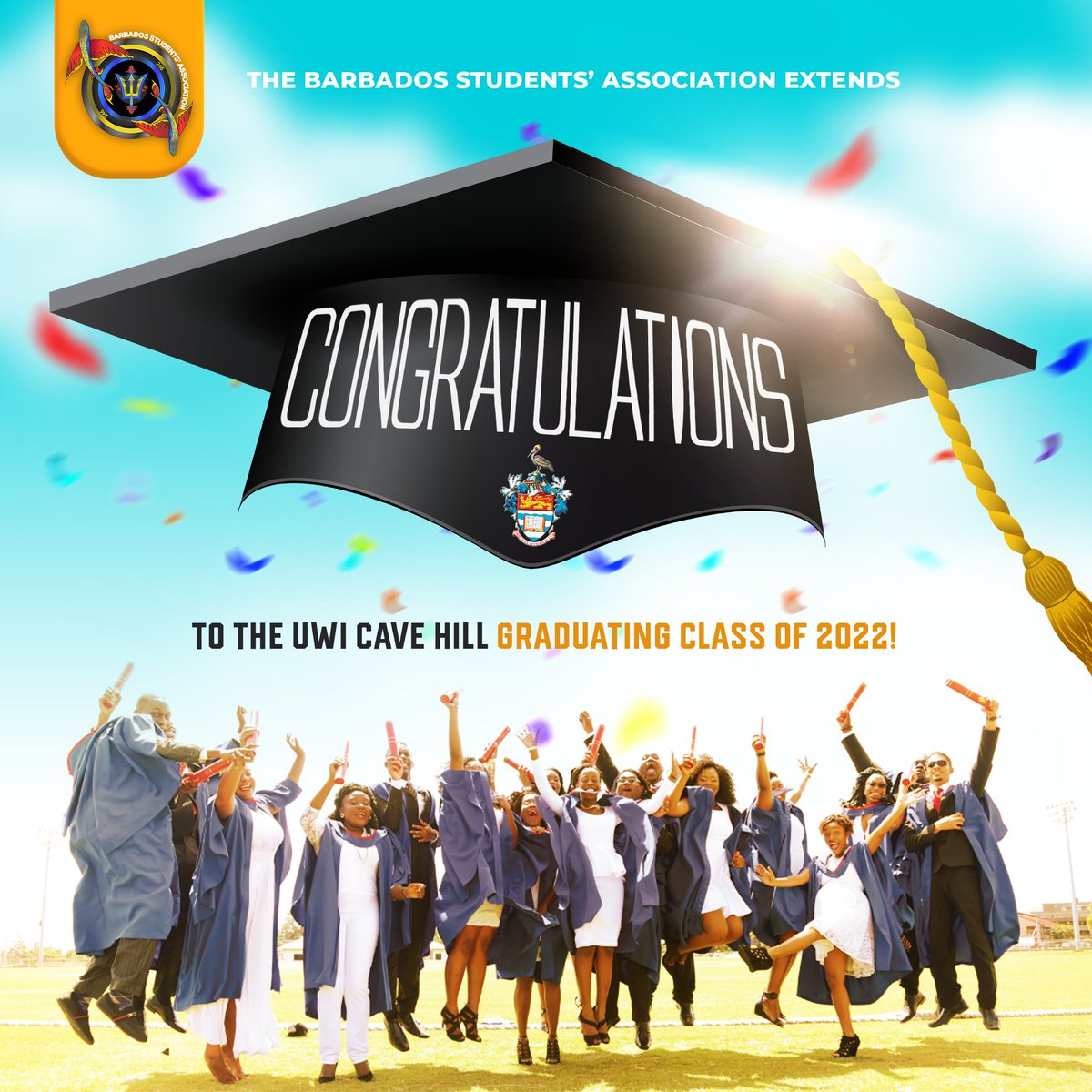 CONGRATULATIONS 🙌🏽🎉🥳🎓 To all the graduates of the UWI Cave Hill Class of 2022🎉🙌🏽.

We wish you all the best in your future endeavors🎓🔥