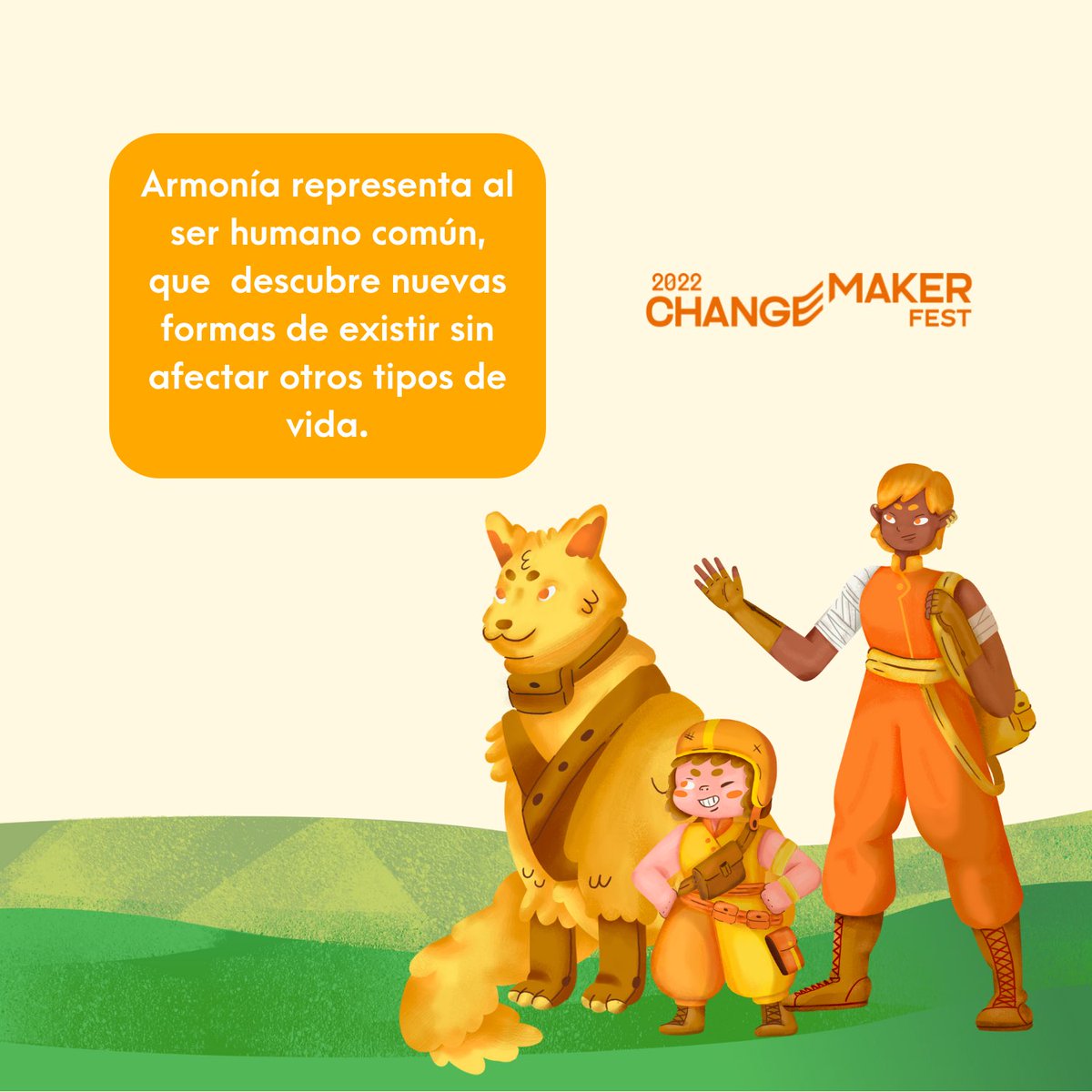 changemakerfest's tweet photo. Continuamos conociendo a nuestros pilares, hoy toca 🍁Armonia🍁

Armonía vive dentro de la realidad actual y sabe que no es la mejor forma de vivir. 💡

Armonia trata de cuestionar y cambiar sus hábitos a partir de criterios sustentables.💯 https://t.co/J5zAQ1fwvB
