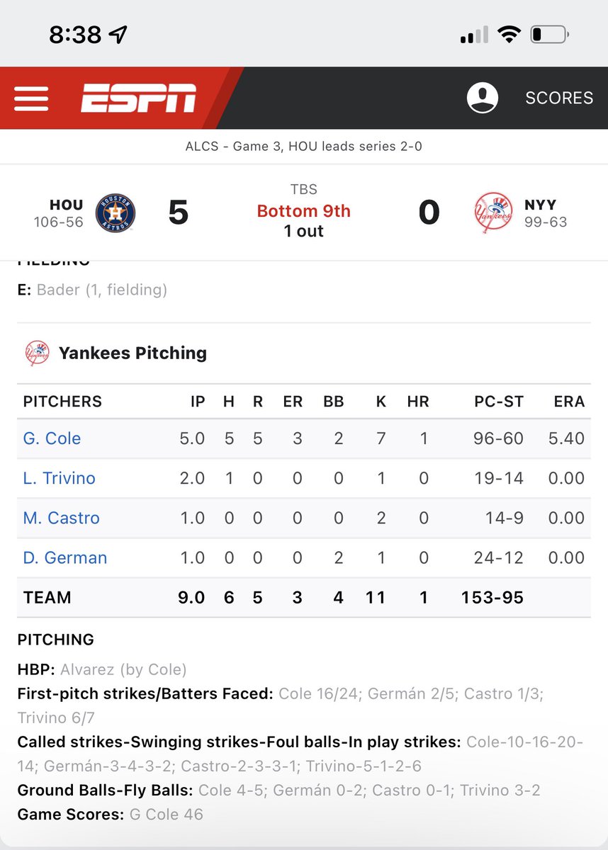 Tough series for the Yankees so far but former Blazer Lou Trivino has been lights out, 2.2 perfect innings this ALCS including 2 IP tonight! Nice work Lou! #BlazersInThePros #ProFactory