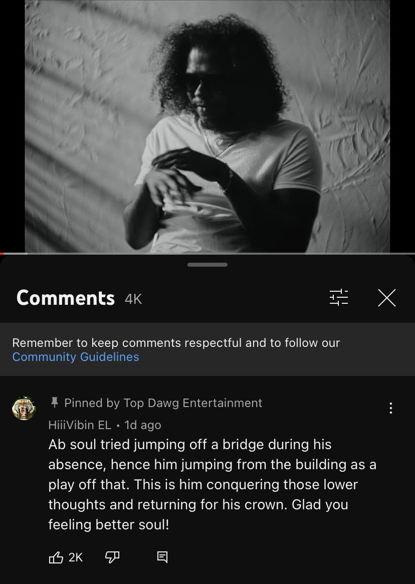 Ab-Soul’s latest video is apparently based on true events 😳 If true, this hurts. Glad he’s here 🖤