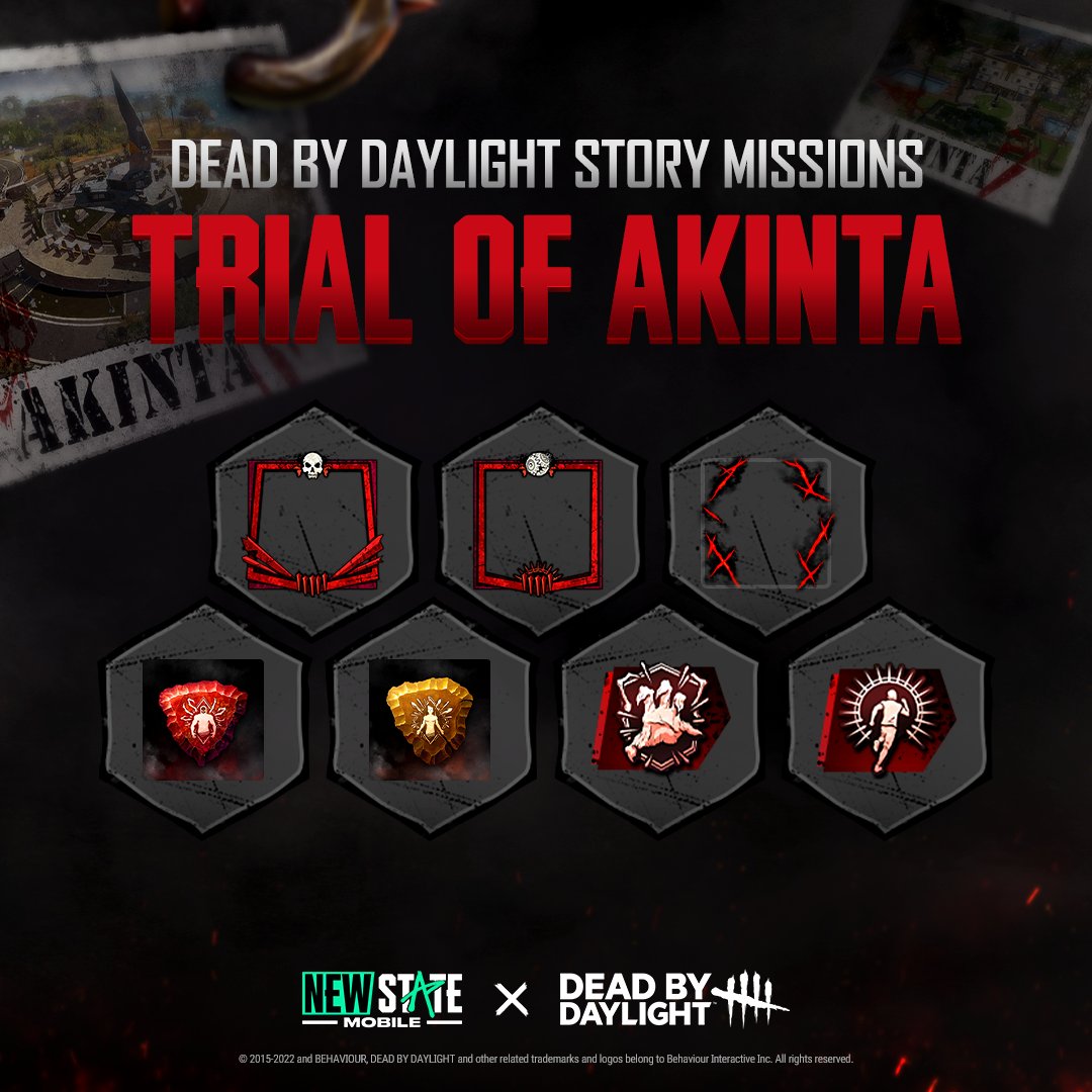 NEWSTATEMOBILE's tweet photo. There have been reports of Survivors going missing in Akinta... 😨
Help us to find our comrades by completing @DeadByBHVR collab story missions and receive various rewards!
#NEWSTATEMOBILE #DeadbyDaylight #NEWSTATExDbD https://t.co/QvezG4iSND